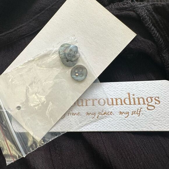 Soft Surroundings Black Breezeway Kimono Embellished‎ Mirror accent sz M New - Picture 10 of 12